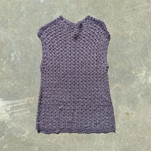 Vintage crochet beaded purple sleeveless top